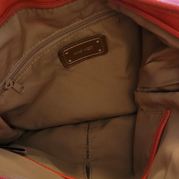 Nine West Red Faux Leather Messenger Crossbody Bag - Picture 2 of 6